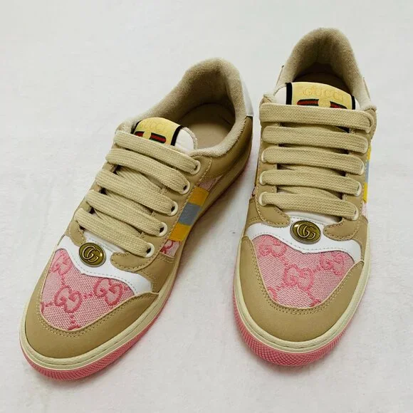Lady's pink Gucci sporty casual shoes